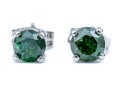 10k White Gold Pretty Green Moissanite Stud Earrings