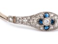 14k Beautiful Vintage Diamond (app. 0.33 TCW) And Sapphire Filigree Topped Bracelet