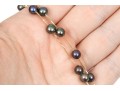 14k Yellow Gold Elegant Black Cultured Freshwater Pearl Tin Cup Style Necklace