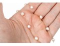 14k Yellow Gold Pretty Pair Of Cultured White Freshwater Pearl Tin Cup Style Necklaces