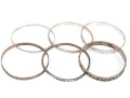 Sterling Silver Lot Of Six Assorted Slip On Bangle Bracelets, Assorted Styles