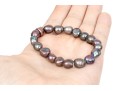 Striking Lot Of Two Cultured Black Freshwater Pearl Necklaces, And Bracelet