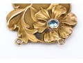 14k Yellow Gold Lovely Vintage Art Nouveau Style Floral Necklace Center, Without Chain