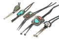 Lot Of Striking Assorted Southwestern Motif Bolero Necklaces, Leather Cords