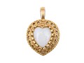 14k Yellow Gold Pretty Filigree Framed Opal Heart Pendant