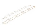 14k Yellow Gold Pretty Pair Of Cultured White Freshwater Pearl Tin Cup Style Necklaces