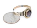 14k Gold And Gold Filled Antique Chased Foil Backed Garnet Ring, Size 8