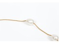 14k Yellow Gold Pretty Pair Of Cultured White Freshwater Pearl Tin Cup Style Necklaces