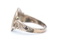 14k Gold Antique Scroll Edged Signet Ring, Monogrammed, Size 6.25