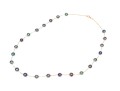 14k Yellow Gold Elegant Black Cultured Freshwater Pearl Tin Cup Style Necklace