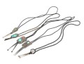 Lot Of Striking Assorted Southwestern Motif Bolero Necklaces, Leather Cords