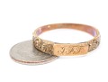 14k Gold Wonderful Antique Acanthus Leaf Edged Monogrammed Band Ring, Size 11.5