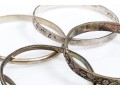 Sterling Silver Lot Of Six Assorted Slip On Bangle Bracelets, Assorted Styles