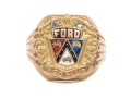 10k Yellow Gold Vintage Ford 500 Club Ring, Size 11
