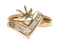 14k Yellow Gold Baguette Diamond 