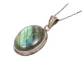 Sterling Silver Cable Chain Necklace With A Beautiful Labradorite Pendant