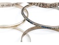 Sterling Silver Lot Of Six Assorted Slip On Bangle Bracelets, Assorted Styles