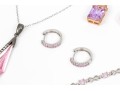 Lot Of Assorted Sterling Silver, Pink CZ And Pink Cultured Freshwater Pearl Jewelry Pieces