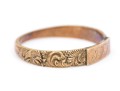 14k Gold Wonderful Antique Acanthus Leaf Edged Monogrammed Band Ring, Size 11.5