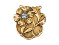 14k Yellow Gold Lovely Vintage Art Nouveau Style Floral Necklace Center, Without Chain