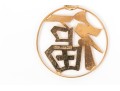 14k Yellow Gold Striking Round Chinese Calligraphy Pendant