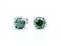 10k White Gold Pretty Green Moissanite Stud Earrings