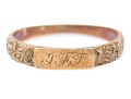 14k Gold Wonderful Antique Acanthus Leaf Edged Monogrammed Band Ring, Size 11.5