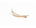 10k Yellow Gold Vintage Seed Pearl Half Moon Brooch