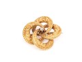 14k Yellow Gold Pretty Antique Knot Motif Brooch, With A Center White Sapphire