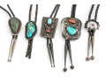 Lot Of Striking Assorted Southwestern Motif Bolero Necklaces, Leather Cords