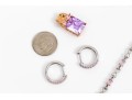 Lot Of Assorted Sterling Silver, Pink CZ And Pink Cultured Freshwater Pearl Jewelry Pieces