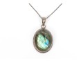 Sterling Silver Cable Chain Necklace With A Beautiful Labradorite Pendant