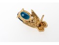 10k Yellow Gold Blue Sapphire Earrings, App. 1.06 TCW, Topped With White Sapphires