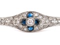 14k Beautiful Vintage Diamond (app. 0.33 TCW) And Sapphire Filigree Topped Bracelet