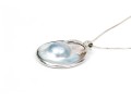 Sterling Silver Box Chain Necklace With Striking Cultured Blister Pearl Pendant