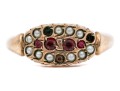 14k Gold Vintage Glass And Seed Pearl Ring, As-is Condition, Size 10