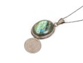 Sterling Silver Cable Chain Necklace With A Beautiful Labradorite Pendant