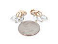10k Yellow Gold Pretty Aquamarine Cluster Earrings With Diamond Accent Top