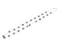 14k Yellow Gold Elegant Black Cultured Freshwater Pearl Tin Cup Style Necklace