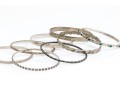 Sterling Silver Lot Of Eight Assorted Slip On Bangle Bracelets, Assorted Styles