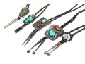 Lot Of Striking Assorted Southwestern Motif Bolero Necklaces, Leather Cords