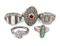 Sterling Silver Diverse Collection Of Assorted Motif Rings, Size 6.5