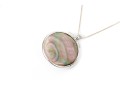 Sterling Silver Box Chain Necklace With Striking Cultured Blister Pearl Pendant