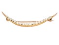 10k Yellow Gold Vintage Seed Pearl Half Moon Brooch