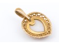14k Yellow Gold Pretty Filigree Framed Opal Heart Pendant