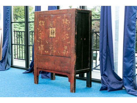 Antique Chinese Shanxi Lacquered Cabinet