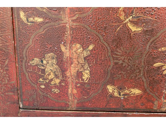 Antique Chinese Shanxi Lacquered Cabinet
