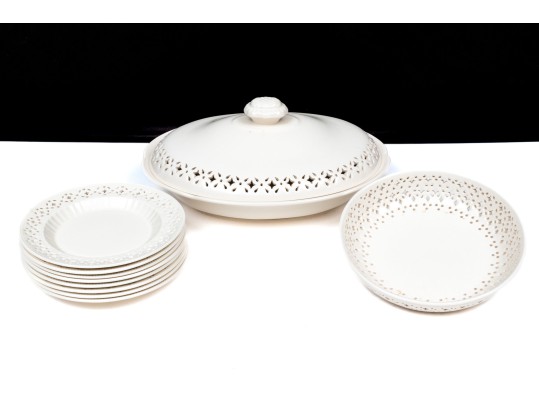 10 Piece Assembled English Hartley Greens & Co. Leeds Pottery