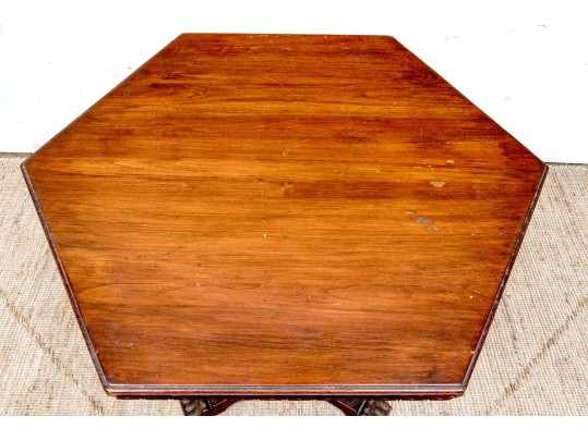 Renaissance Revival Hexagonal Top Occasional Table