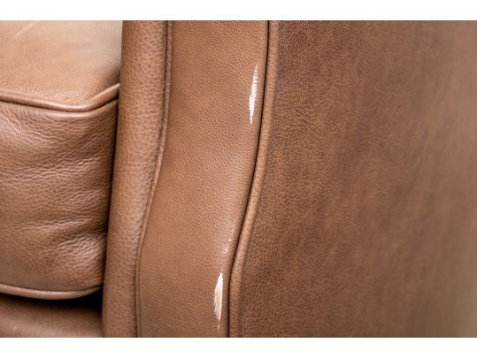 Handsome Stickley Leather Swivel Arm Chair